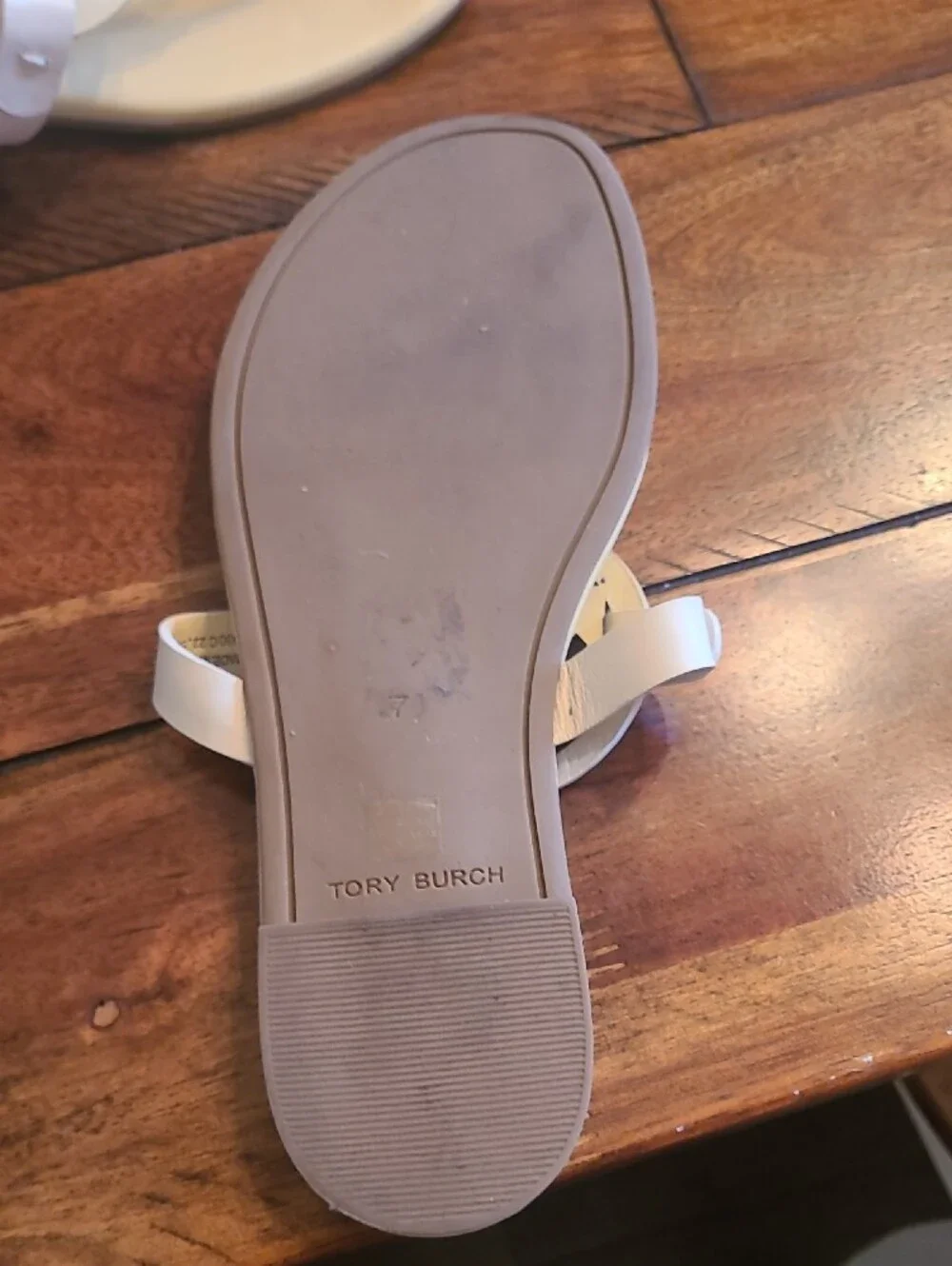 Tory Burch Ivory Miller Logo Thong Sandals